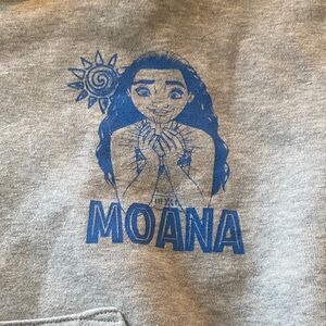Moana Graphic Kids Grey Sweatshirt with Blue Print